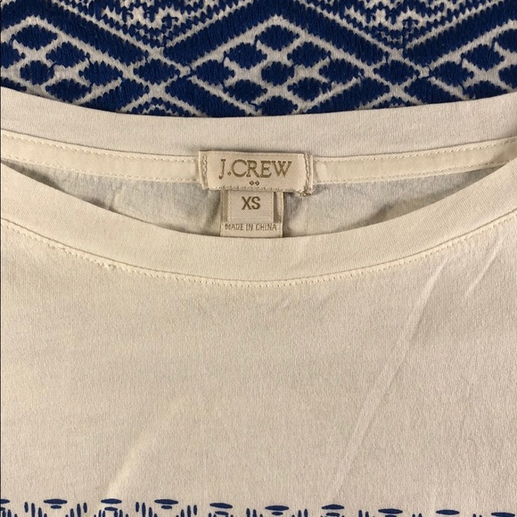 J. Crew Embroidered Printed Stripe top style A0284 - Picture 3 of 6